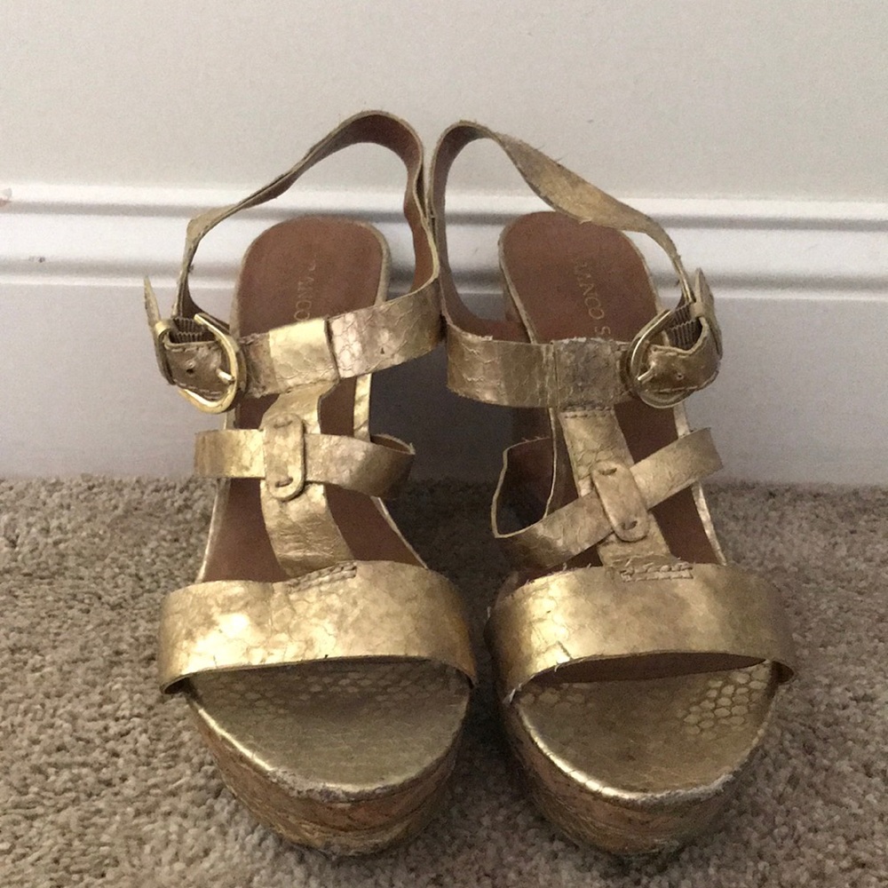 Gold Franco Sarto Wedges